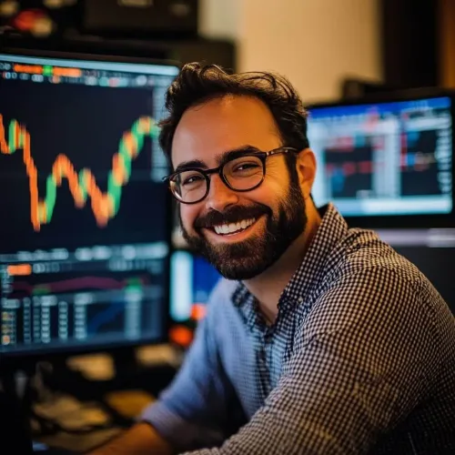 Retrato de un analista financiero sonriendo
